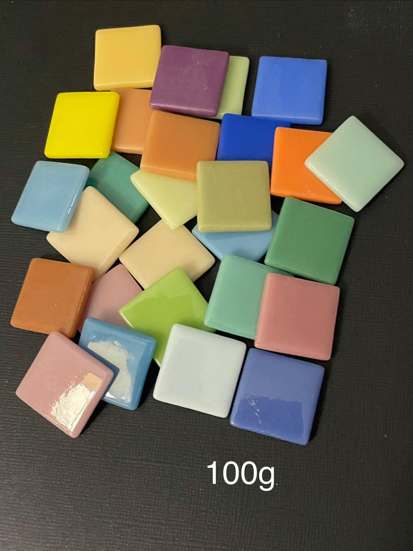 25mm Opaque Glass Squares - Mixed