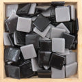 Pâte De Verre (PDV) 25mm Opaque Glass Squares - Ashes and Coal Mix
