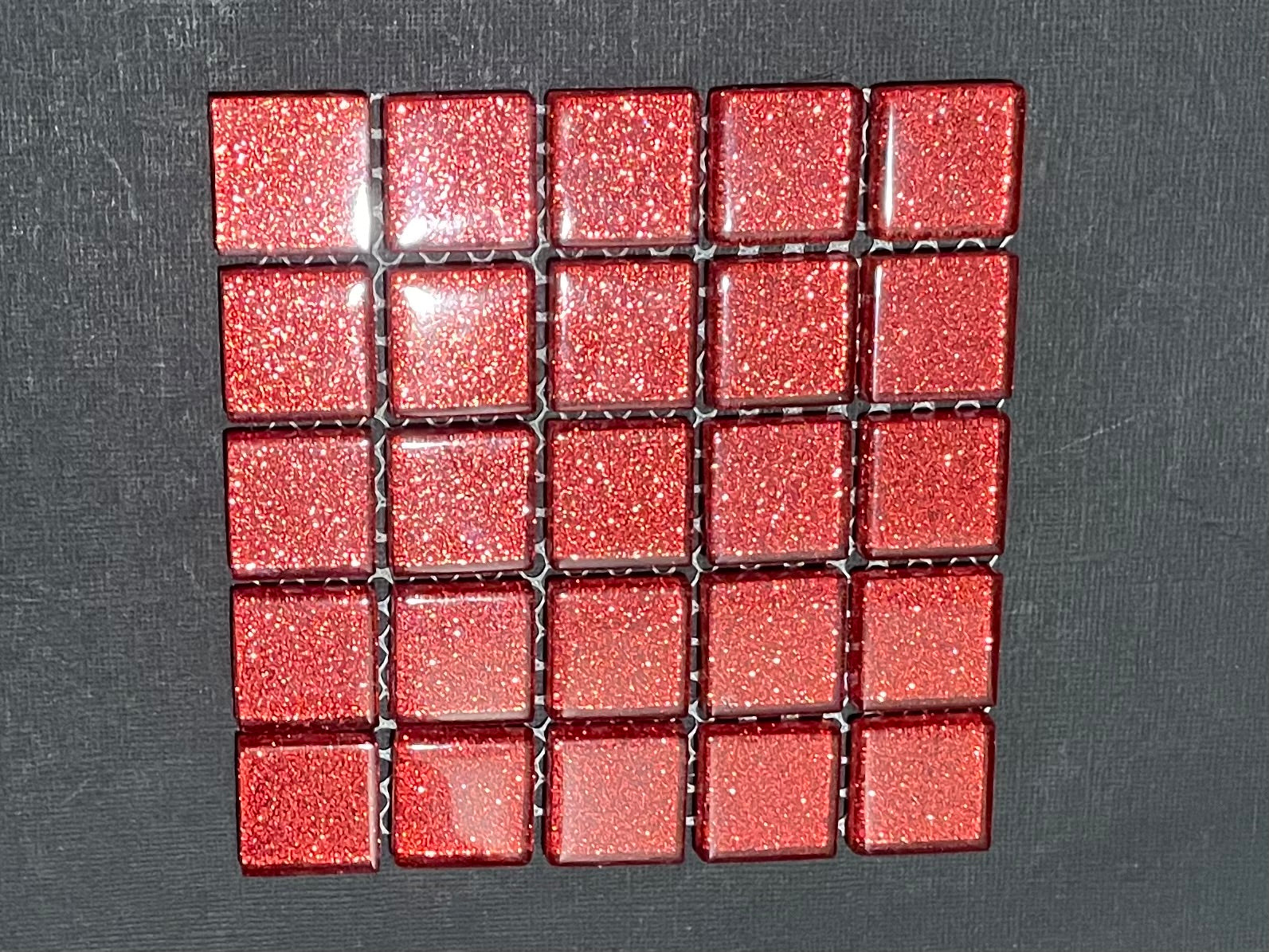 Glitter Glass Tiles - Ruby Red