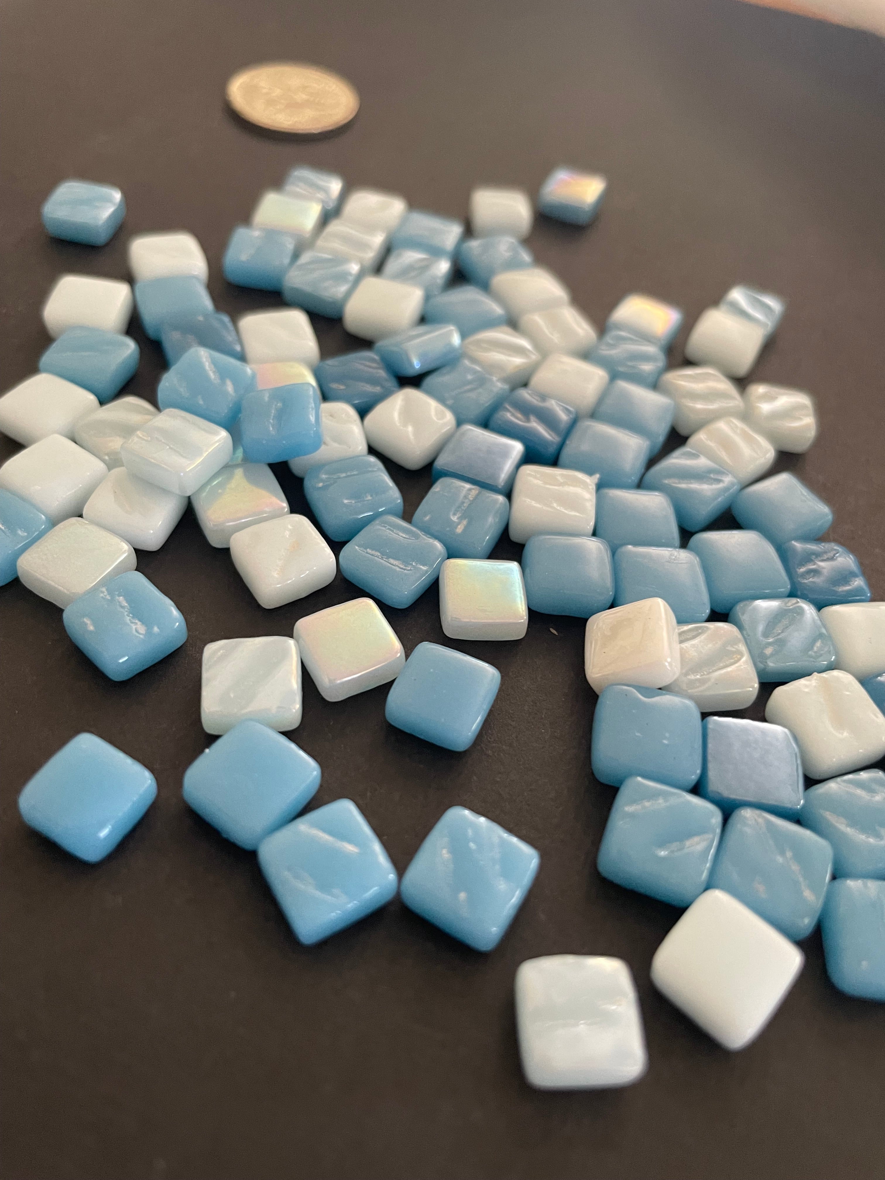 Glass Mini Squares - Blue Mix