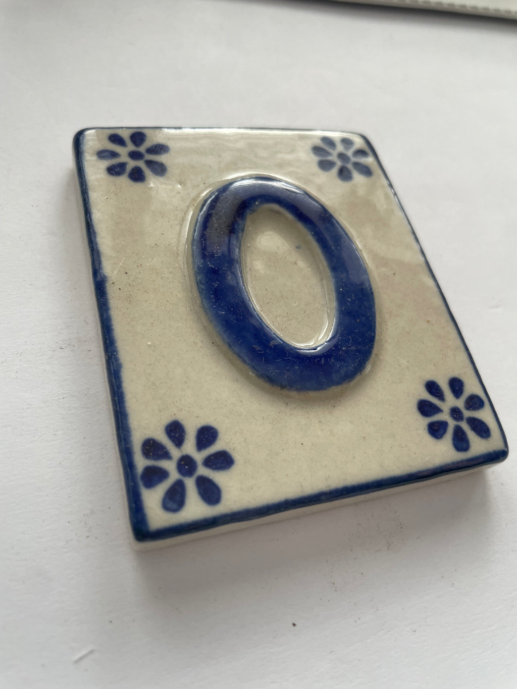 Hand Painted Number Tile - 0