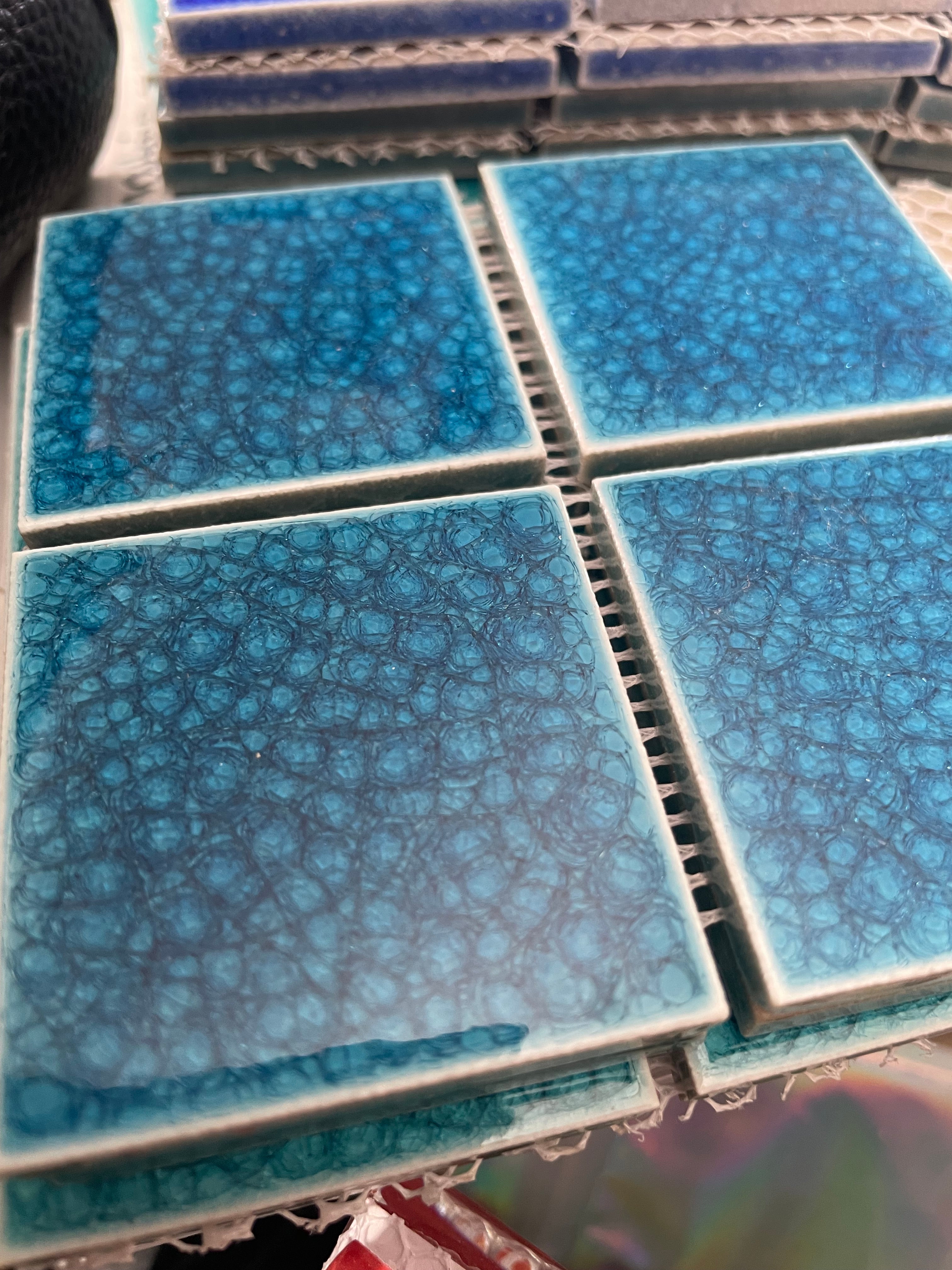 Crackle Gloss Squares - Carribean