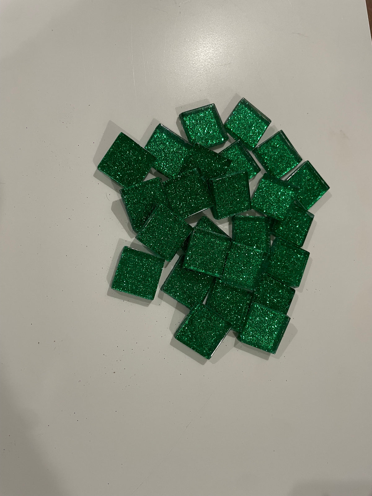 Glitter Glass Tiles - Emerald City