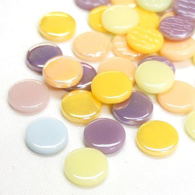 Glass Penny Rounds - Cotton Candy