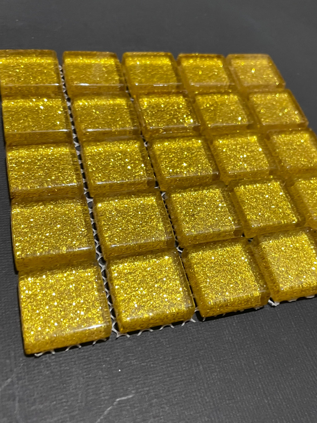 Glitter Glass Tiles - Yellow Gold
