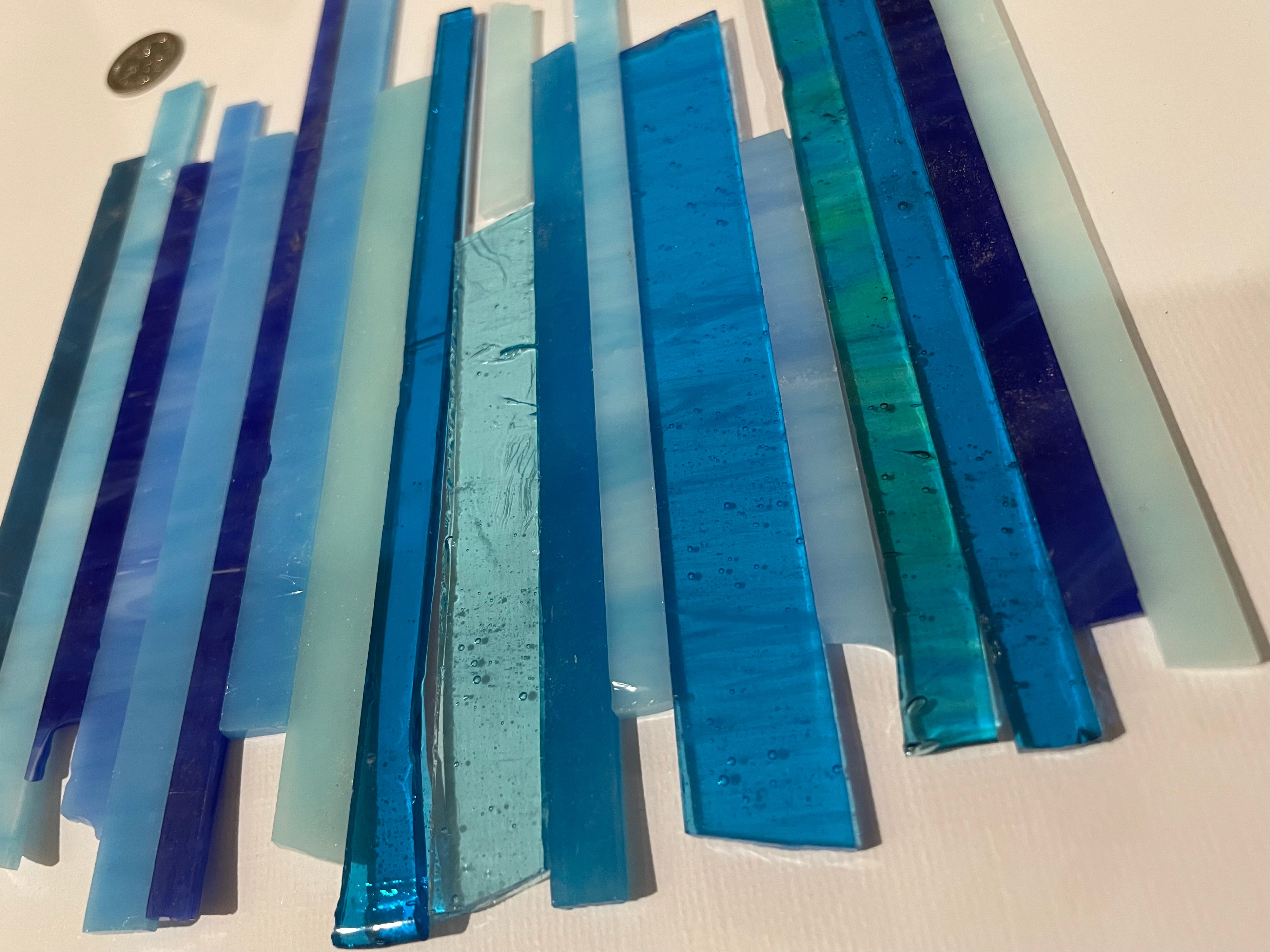 Stained Glass Strips - Blue Mix Sml