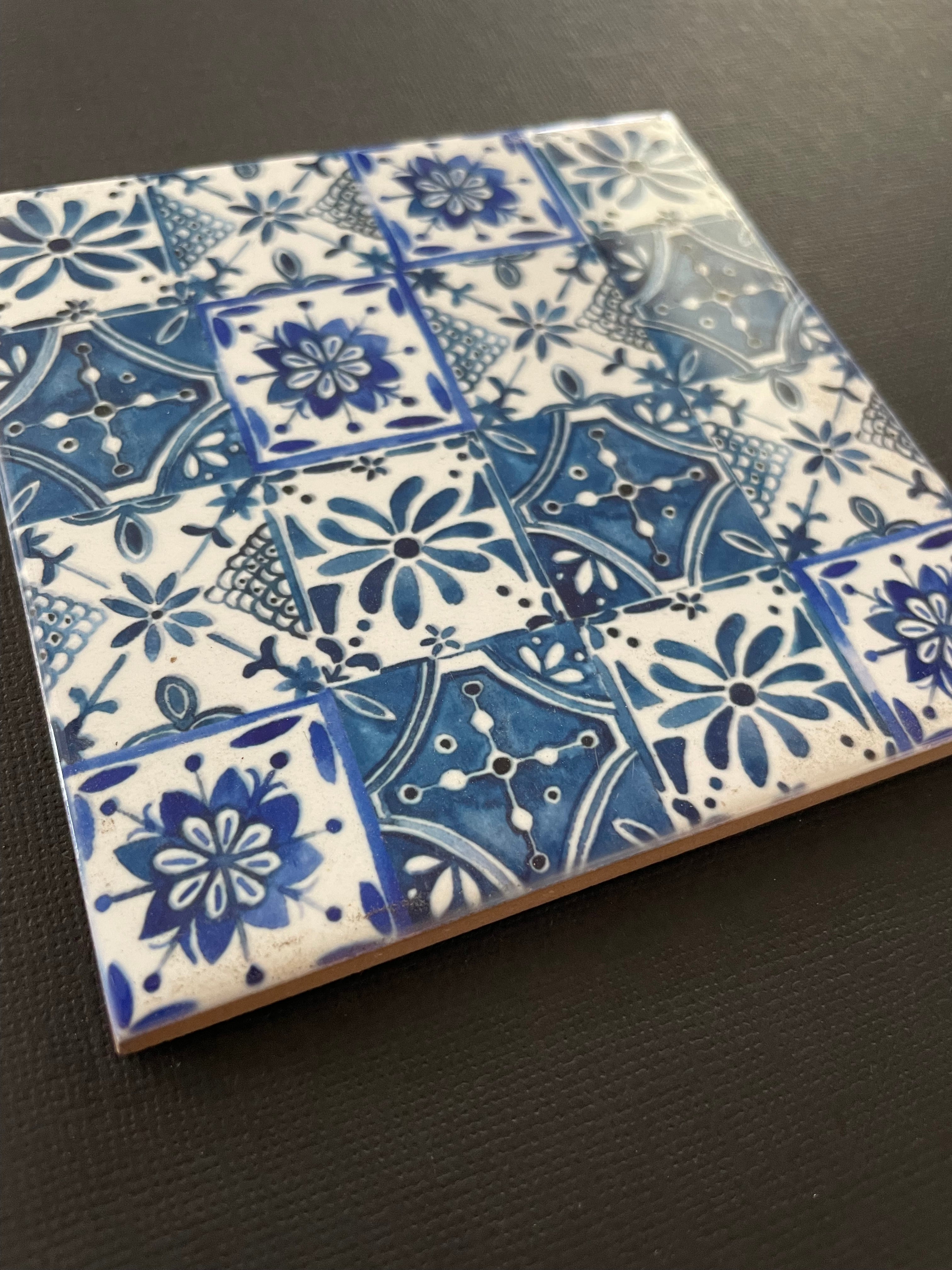 Decorative Tile - Blue Talavera Quilt
