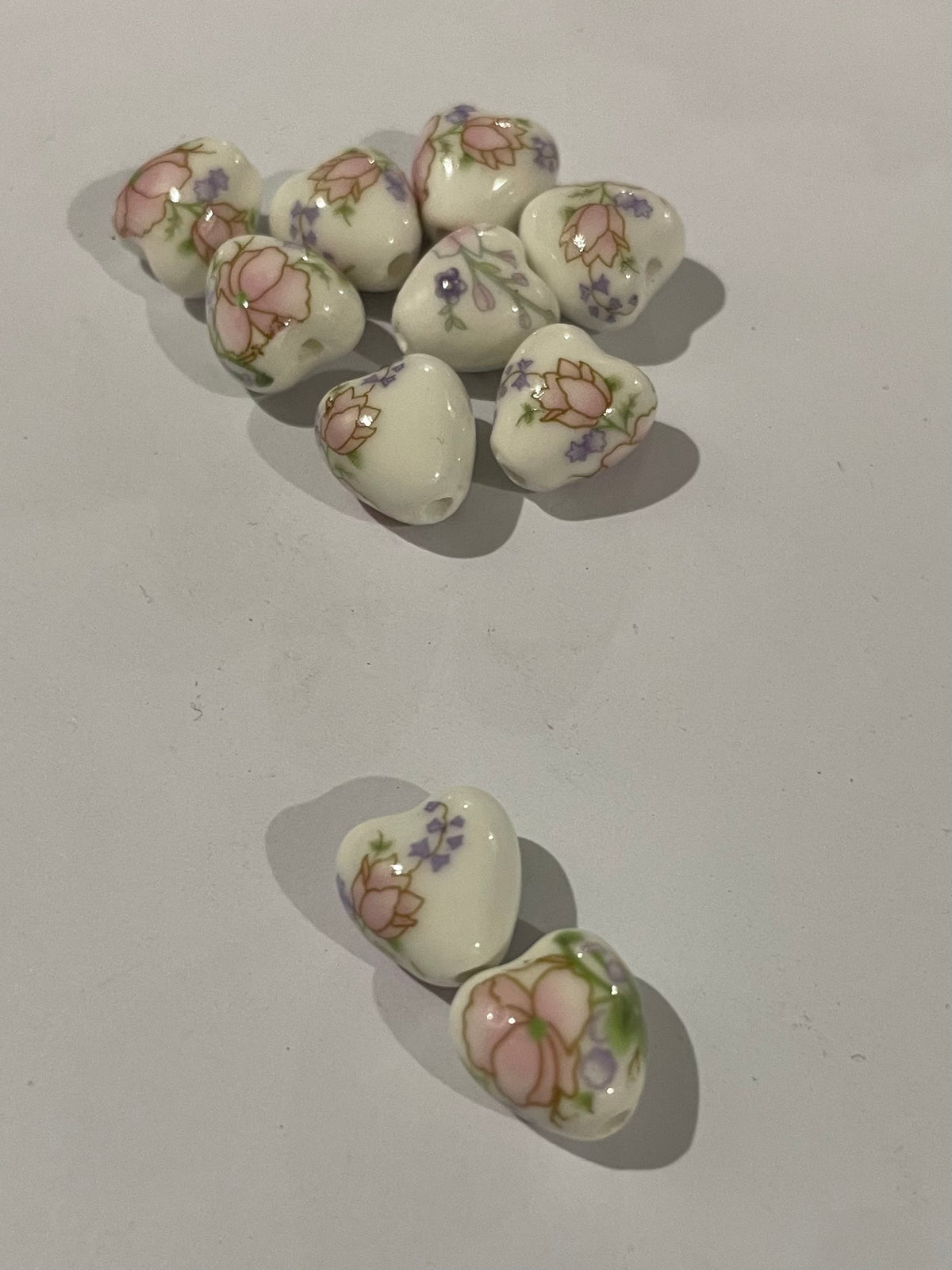 Floral Heart Beads - Pretty in Pink