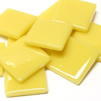 25mm Opaque Glass Squares - Corn Yellow