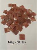 20mm Glass Gold Streak Tile - Dusky Rose