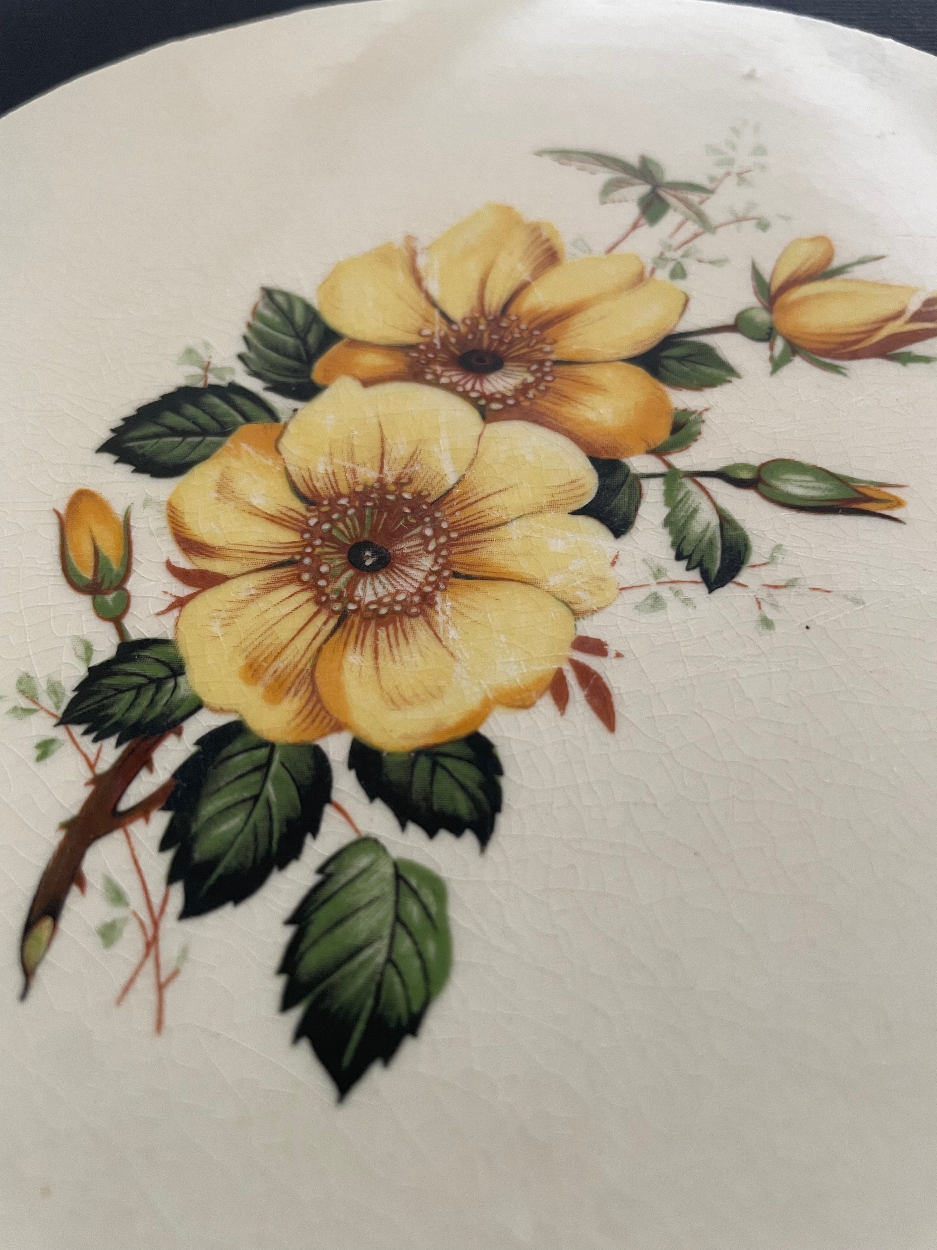 Yellow Rose plate round