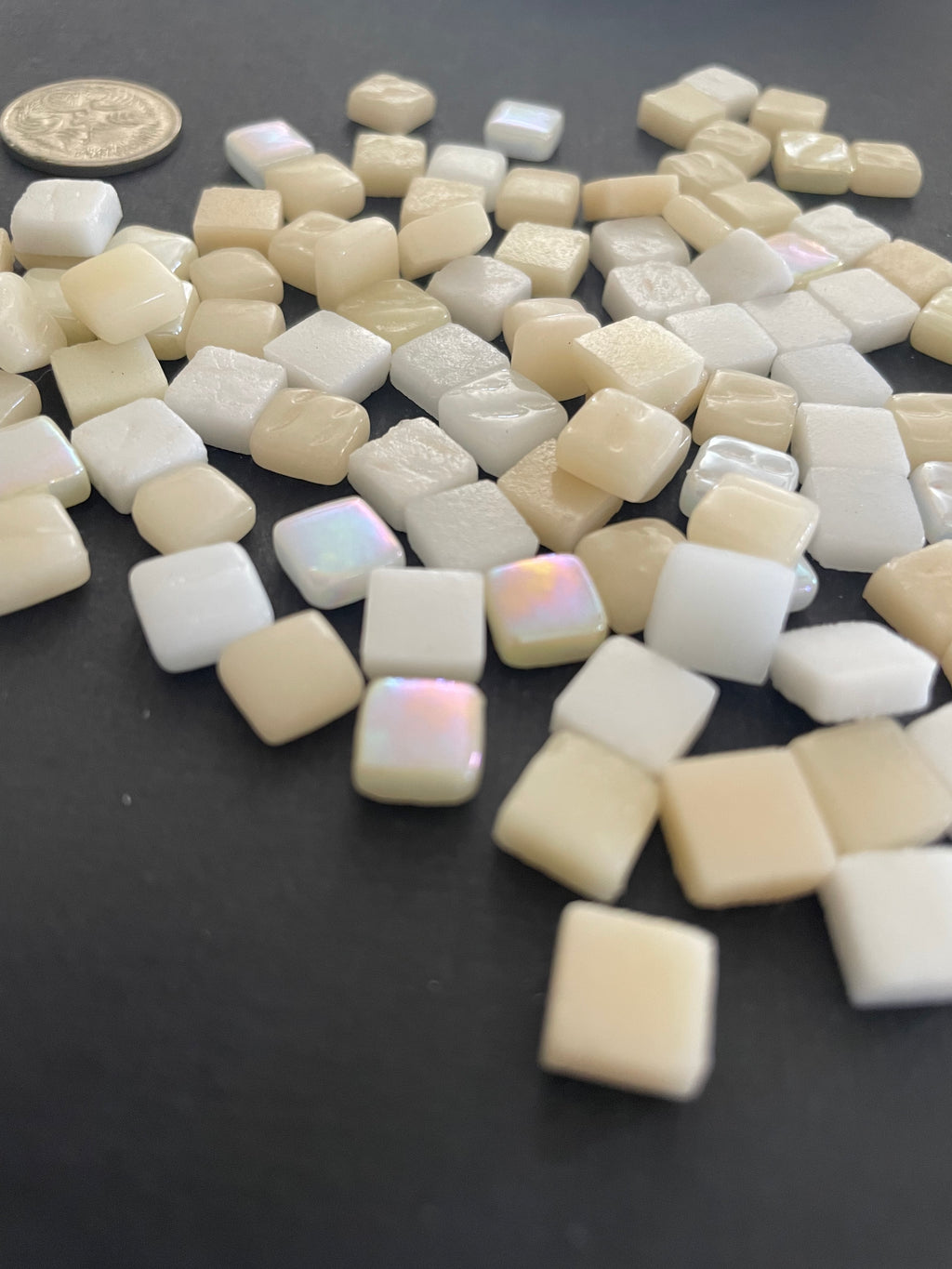 Glass Mini Squares - Cream Mix
