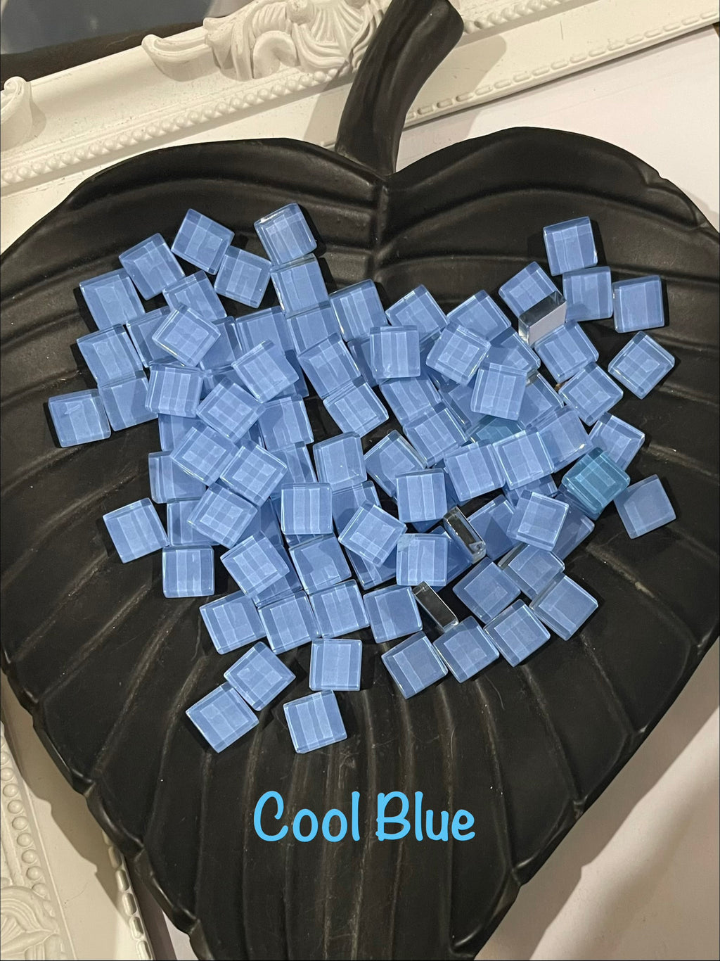 10mm Crystal Squares - Cool Blue