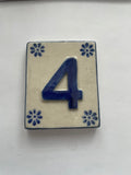 Hand Painted Number Tile - 4