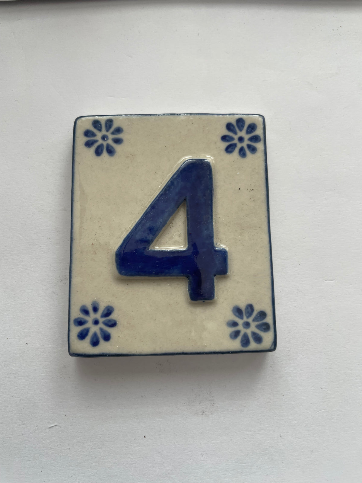 Hand Painted Number Tile - 4