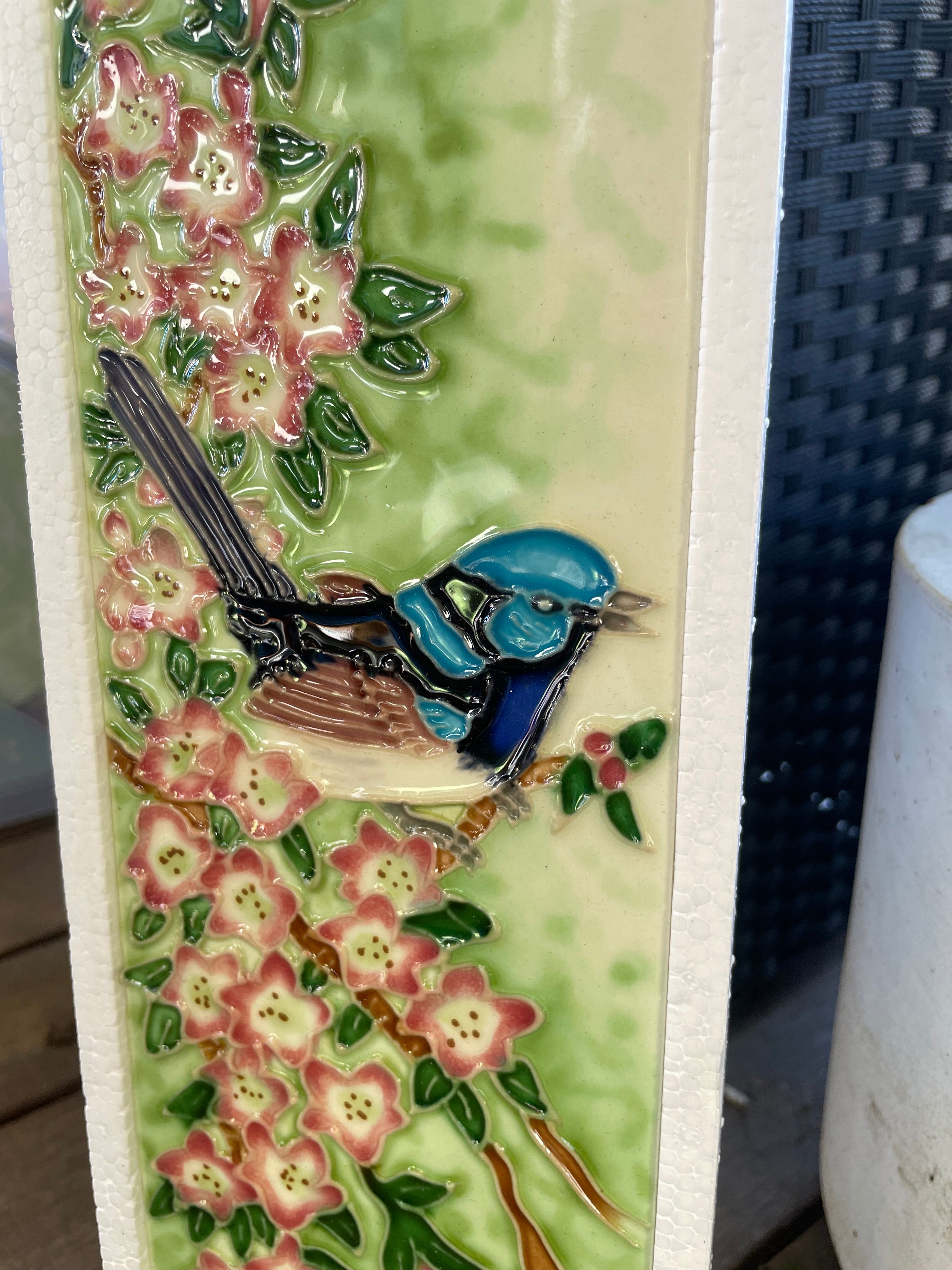 Stunning 3D tile - Cherry Blossom Wren
