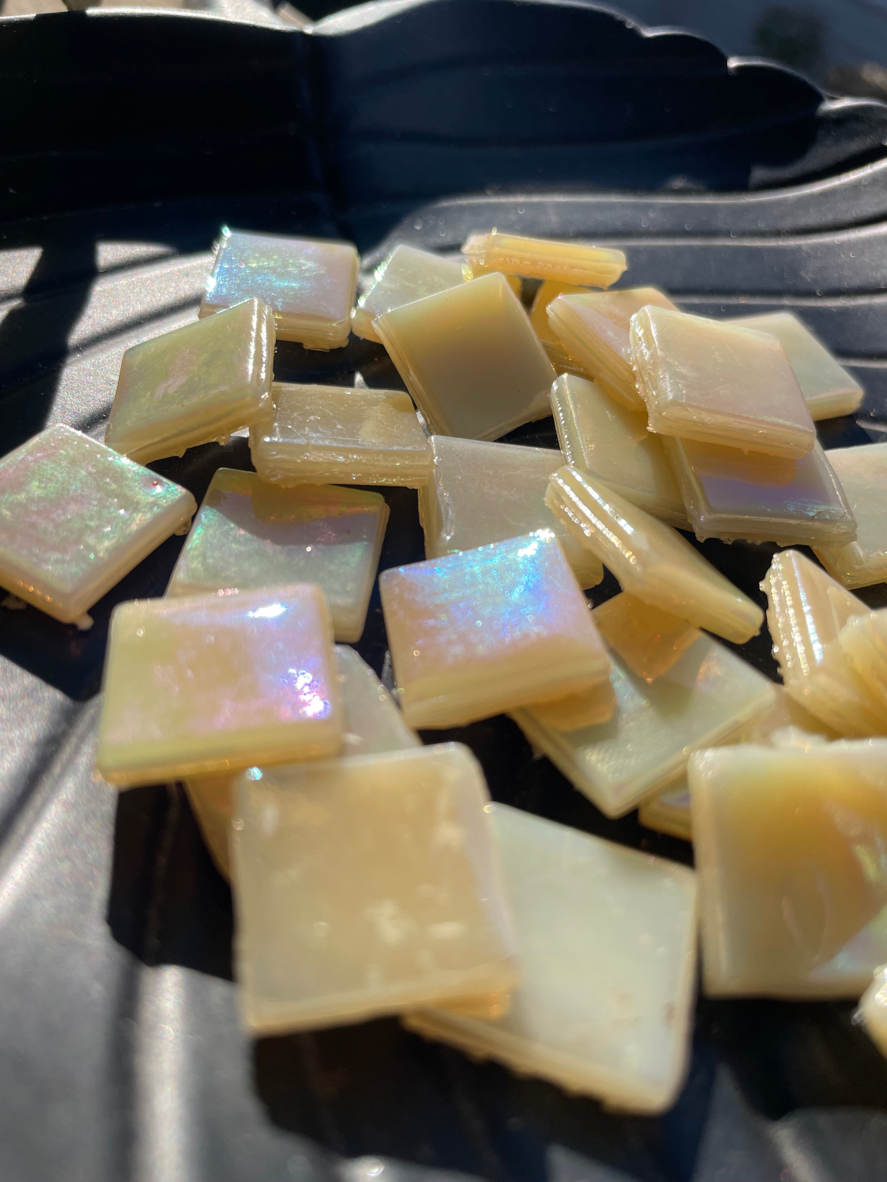15mm Glass tiles - Peanut Brittle