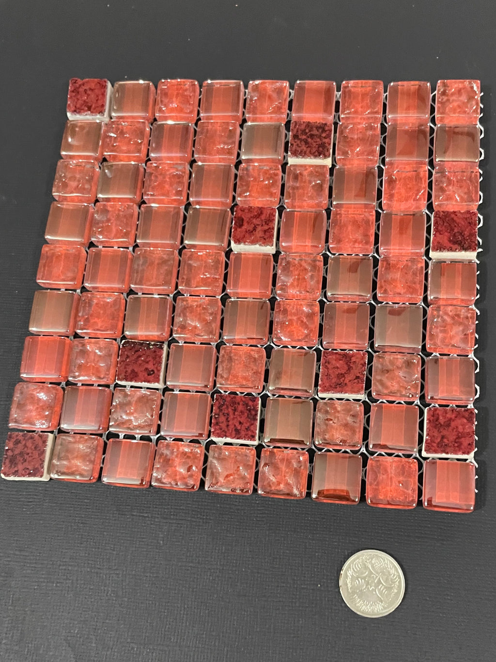 Mini Glass Squares - Red Tones