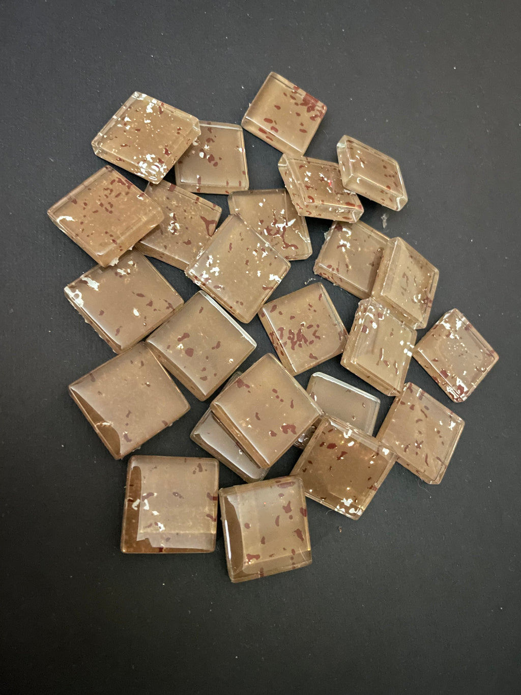 25mm Brown Speckled Glass Tiles