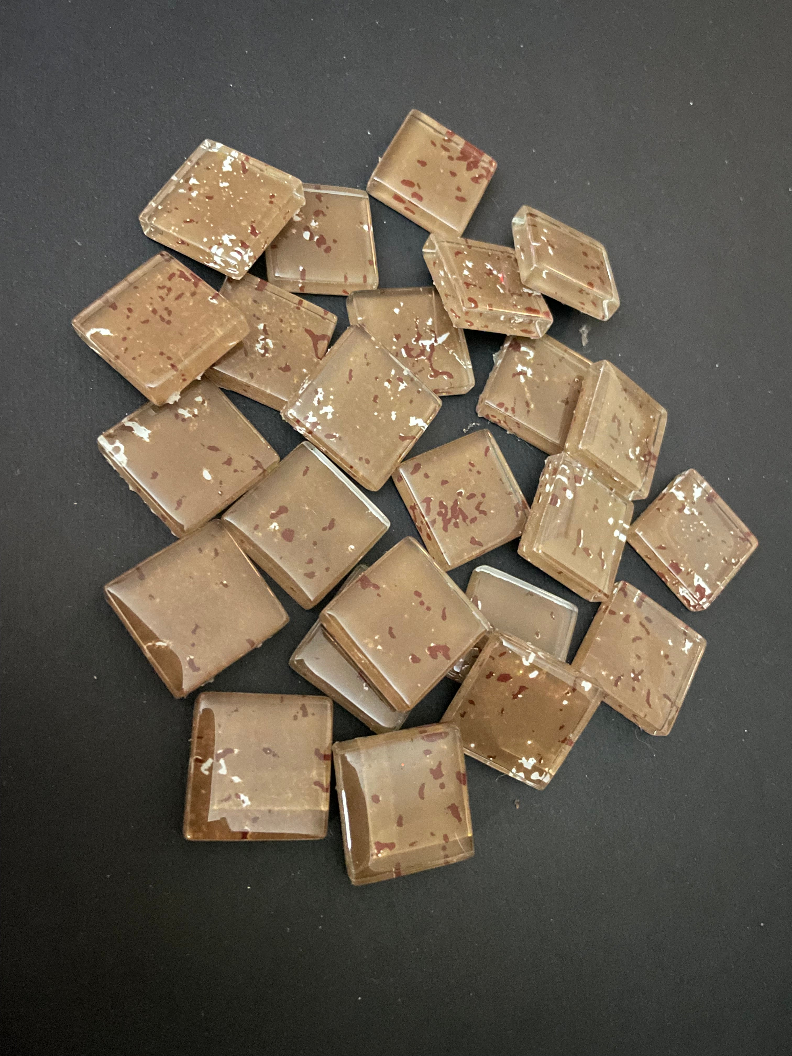 25mm Brown Speckled Glass Tiles