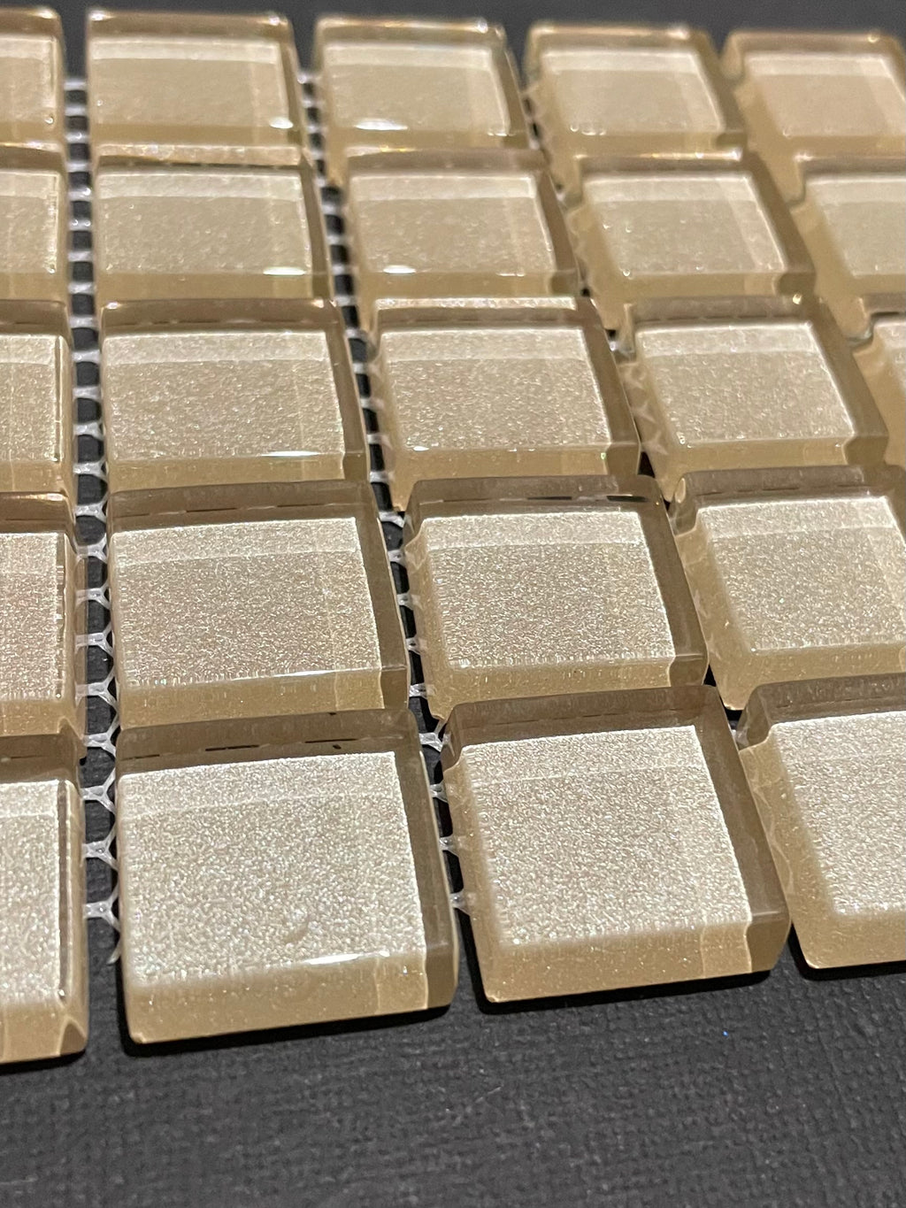 Glitzy Glass Tiles - Champagne