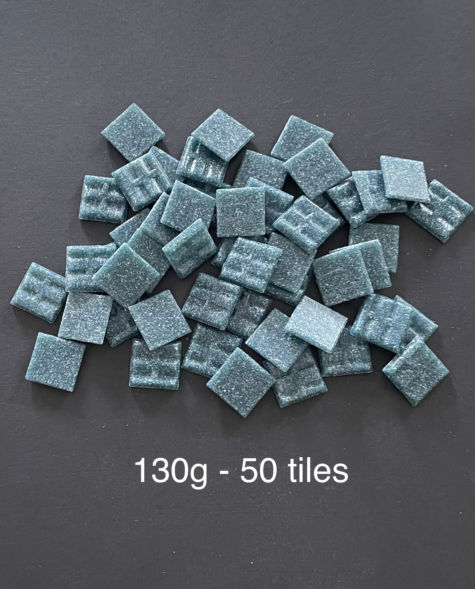 20mm Vitreous Glass Squares - Petrol Blue