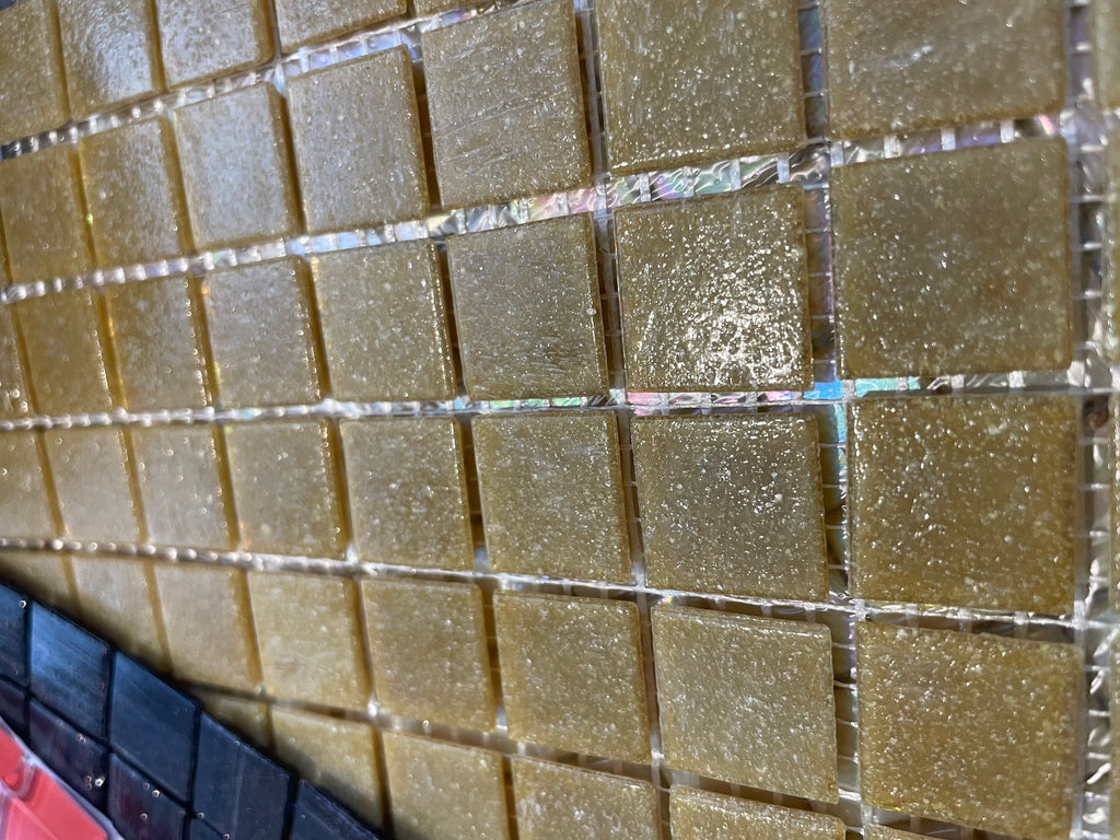 20mm Vitreous Glass Tiles - Toffee