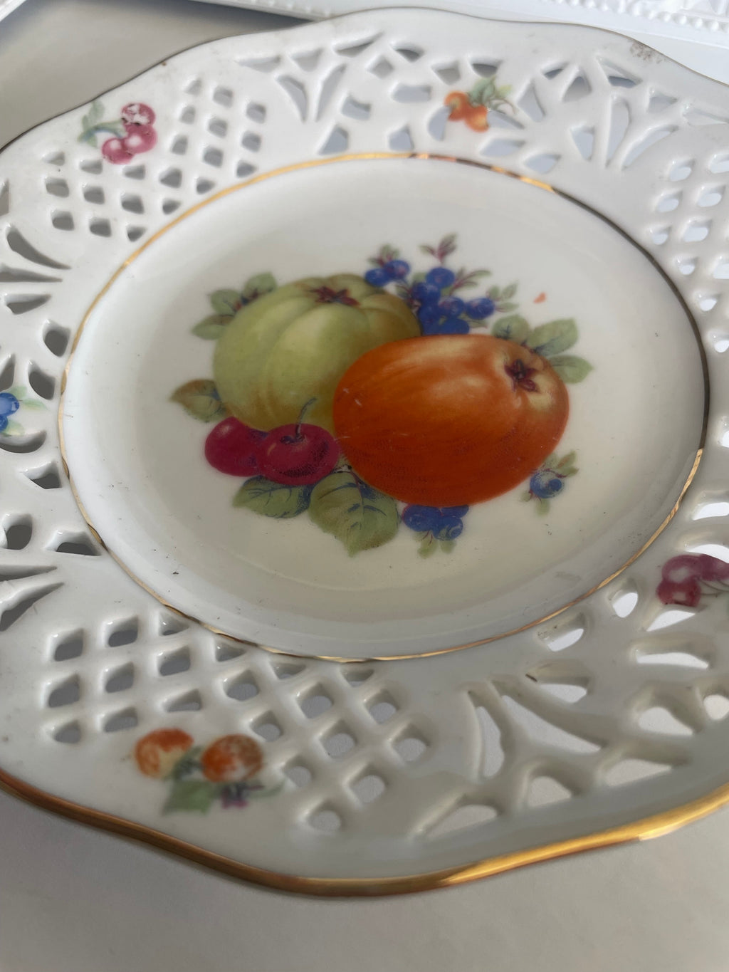 Whole Plate - Pierced Porcelain Apples