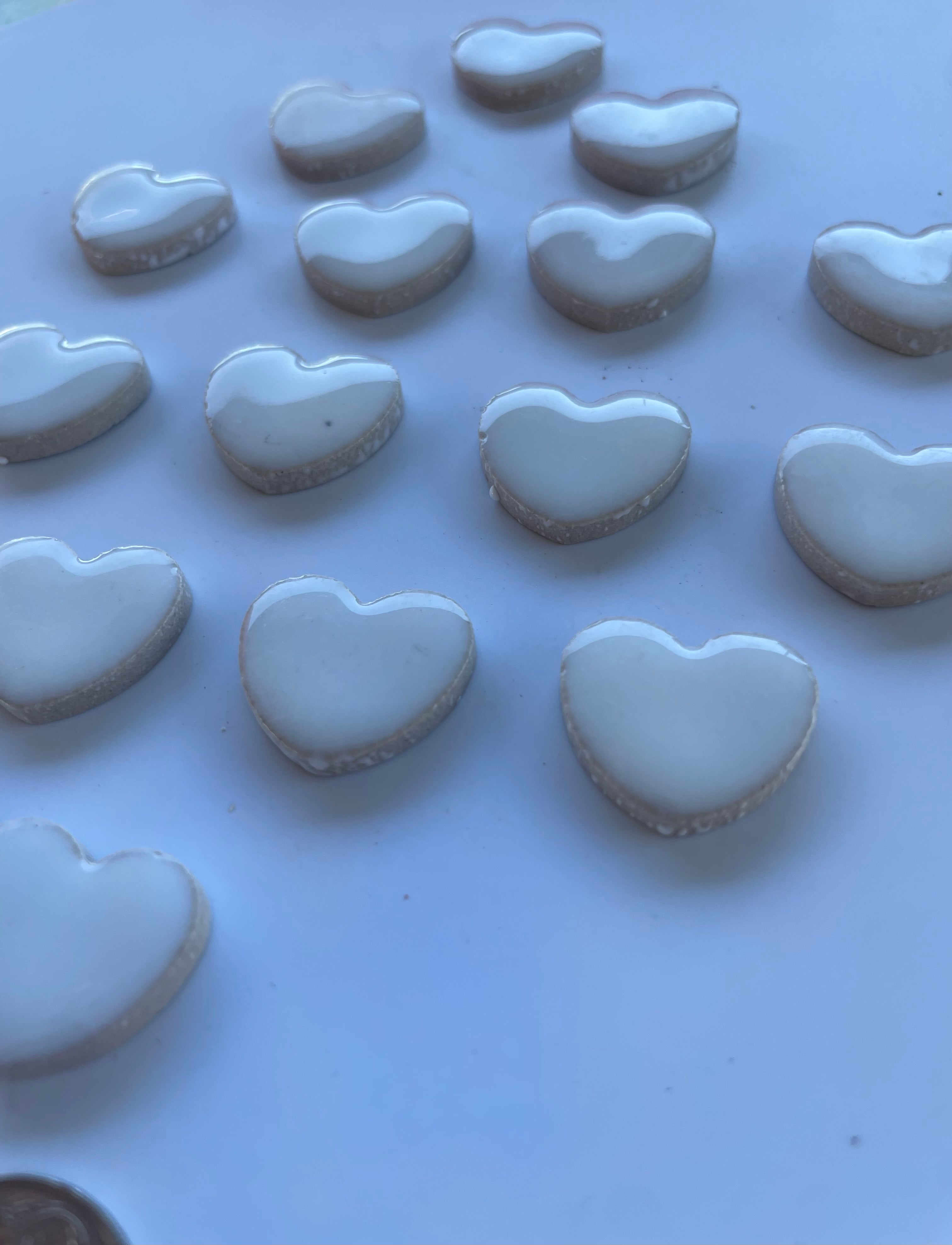 Ceramic Hearts - Small White