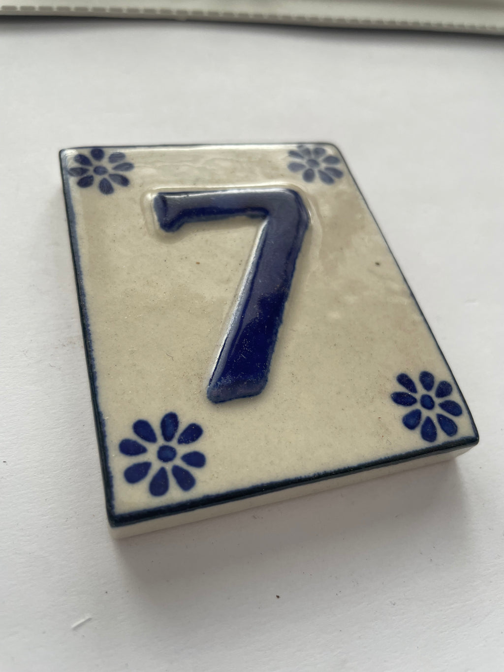 Hand Painted Number Tile - 7