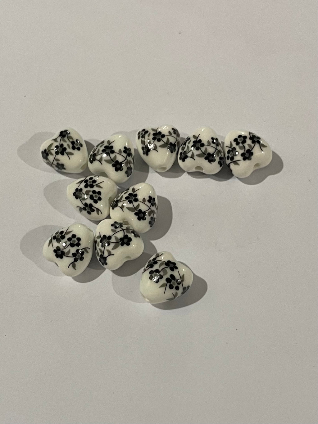 Floral Heart Beads - Midnight Blossoms