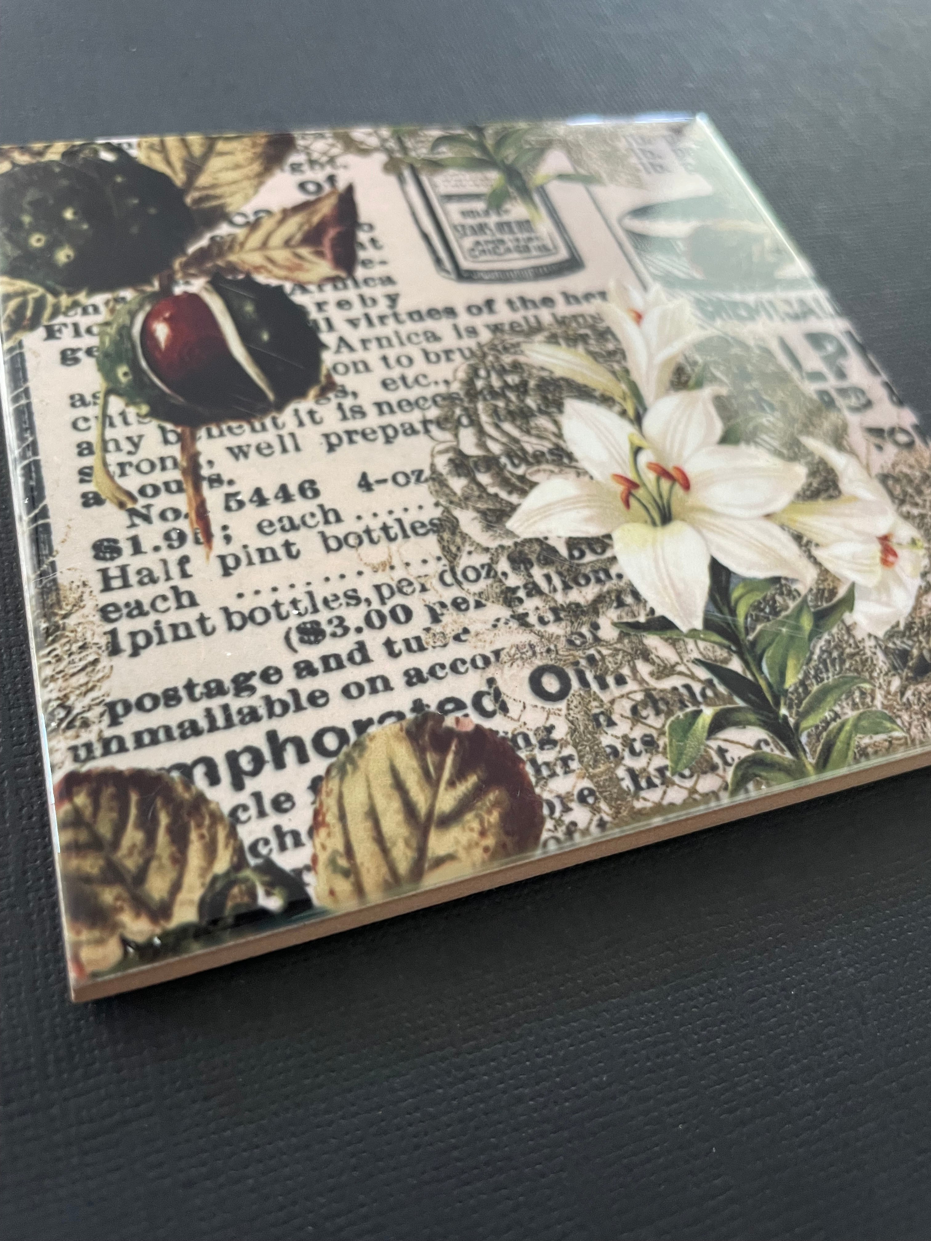 Decorative Tile - Vintage Newsprint