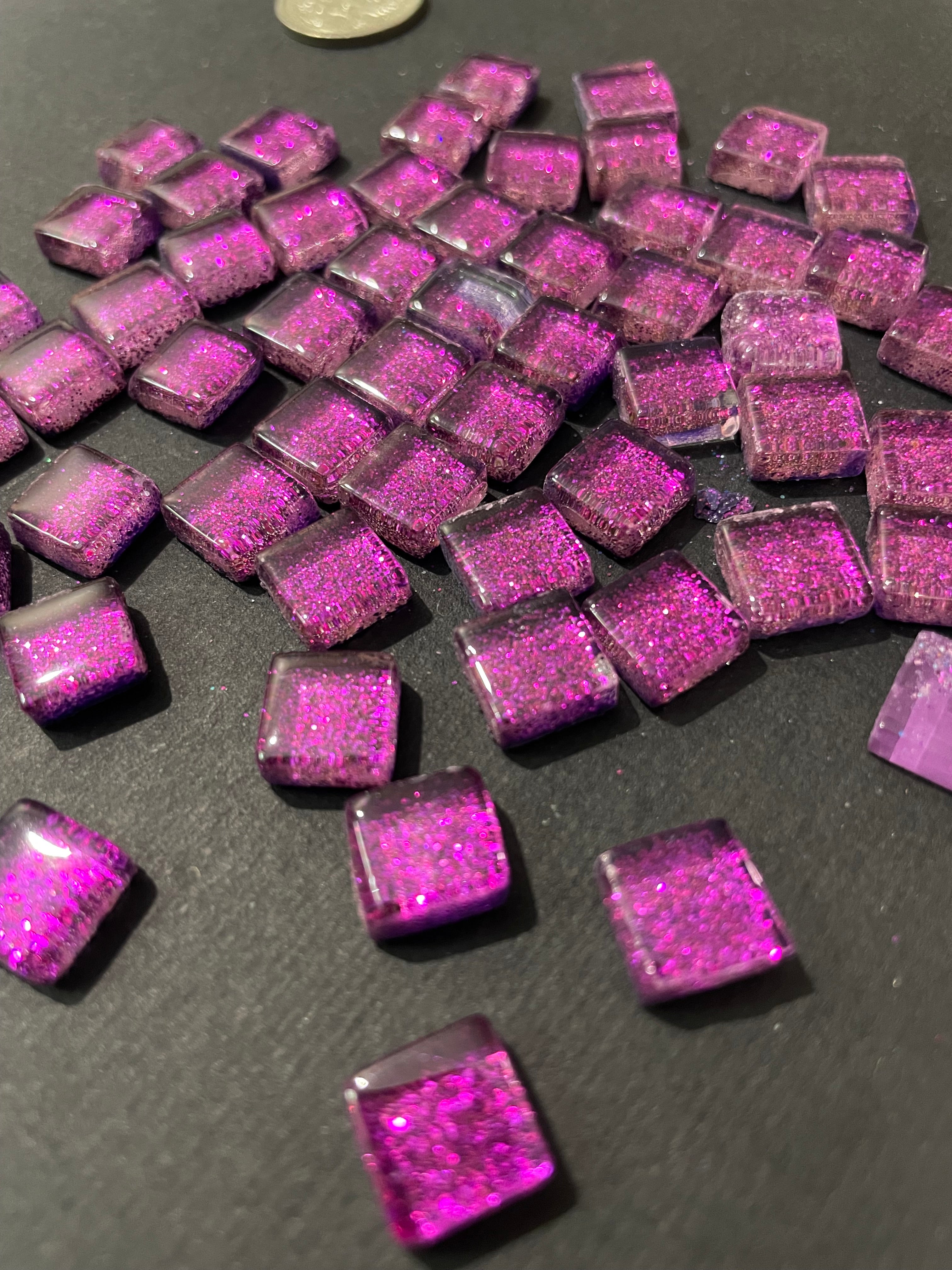 Glass Mini Glitters - Fuscia