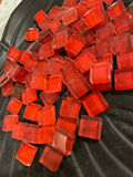 10mm Crystal Squares - Raspberry
