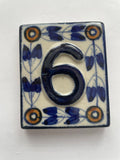 Floral Number Tile - 6/9