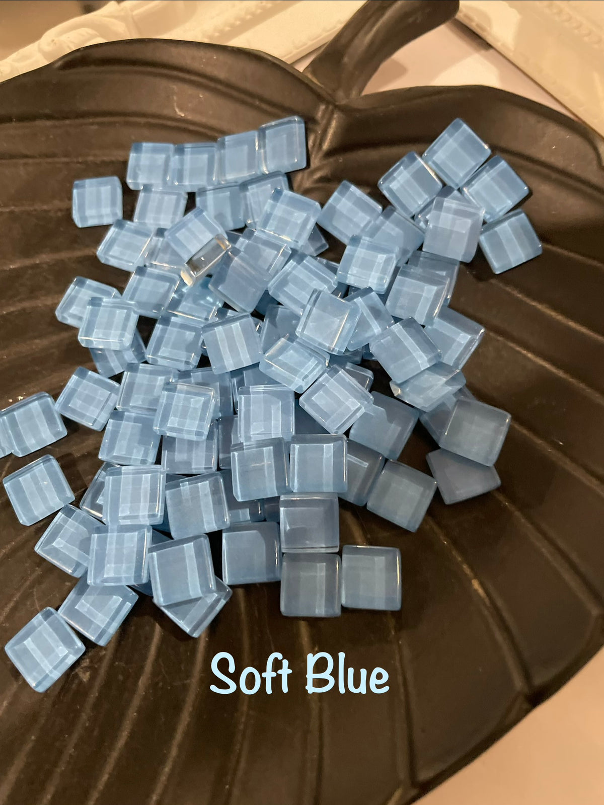 10mm Crystal Squares - Soft Blue