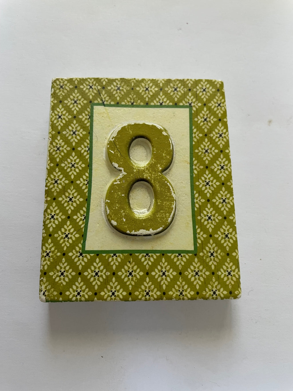 Hand Carved Number Tile - 8