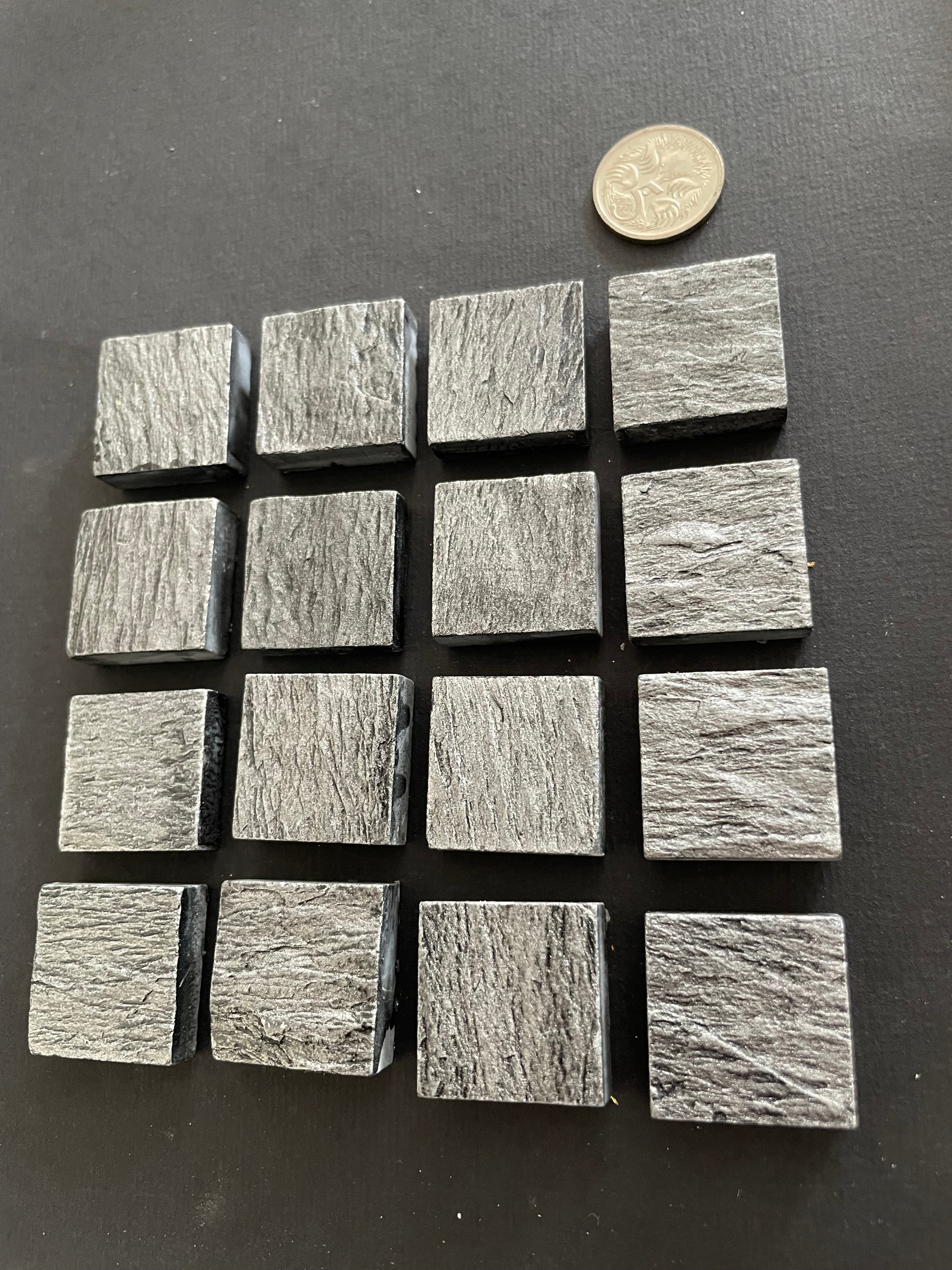 Textured Ceramic Squares - Gunmetal