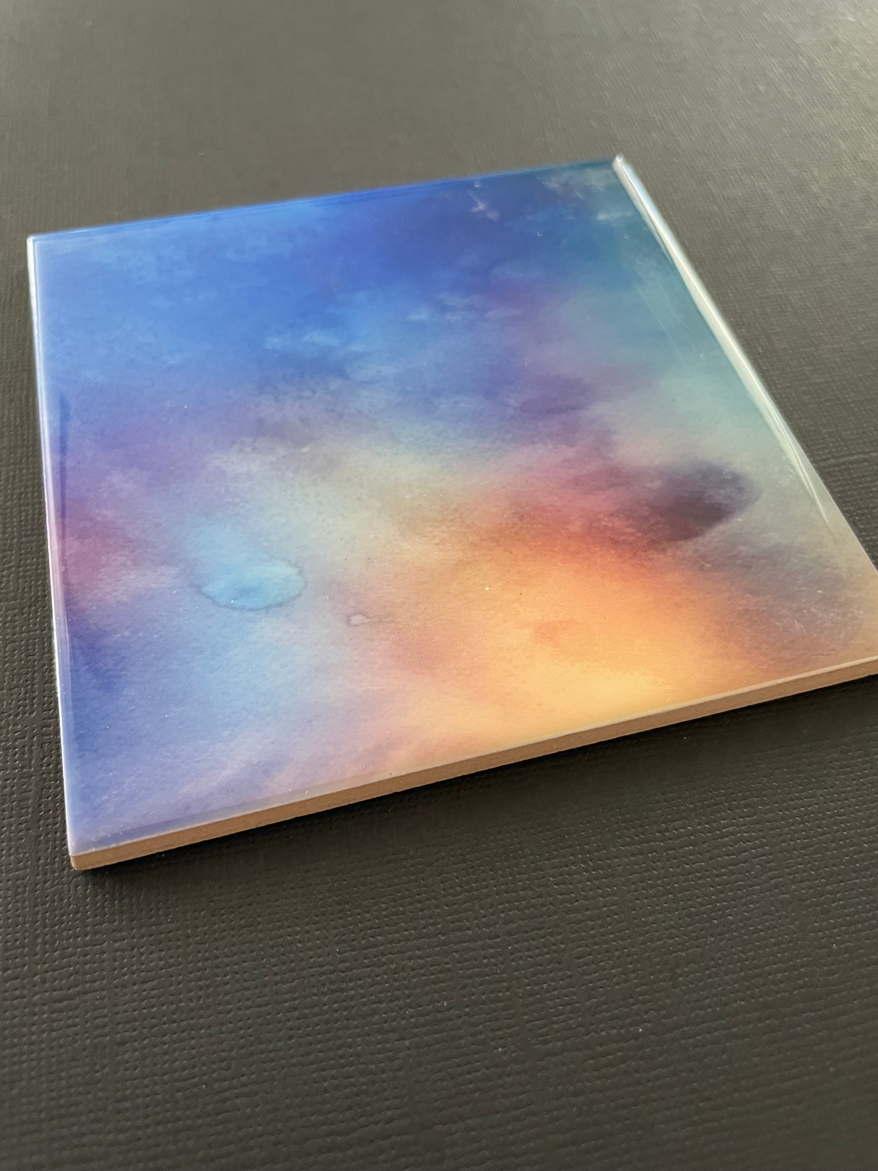 Decorative Tile - Blue Watercolour