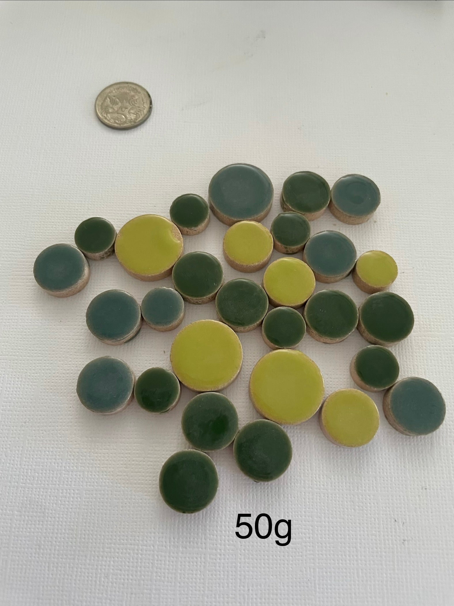 Ceramic Circles - Green Mix