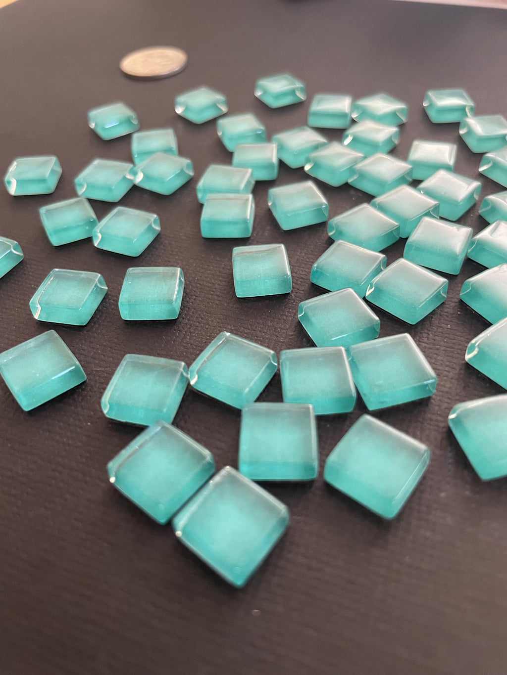 Glass Crystal Squares - Blue Mix