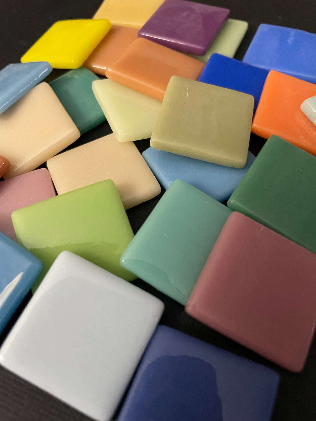 25mm Opaque Glass Squares - Mixed