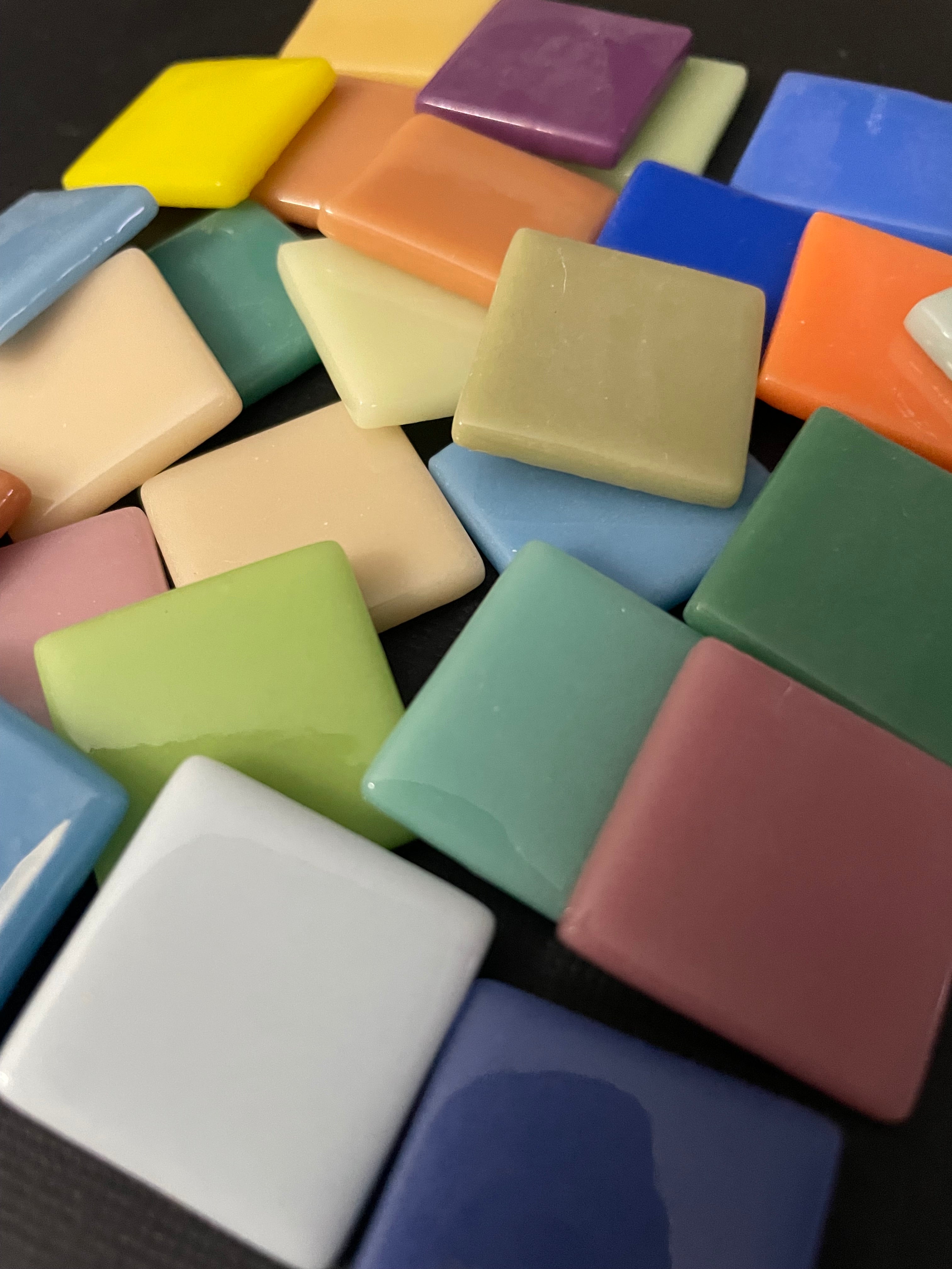 25mm Opaque Glass Squares - Mixed