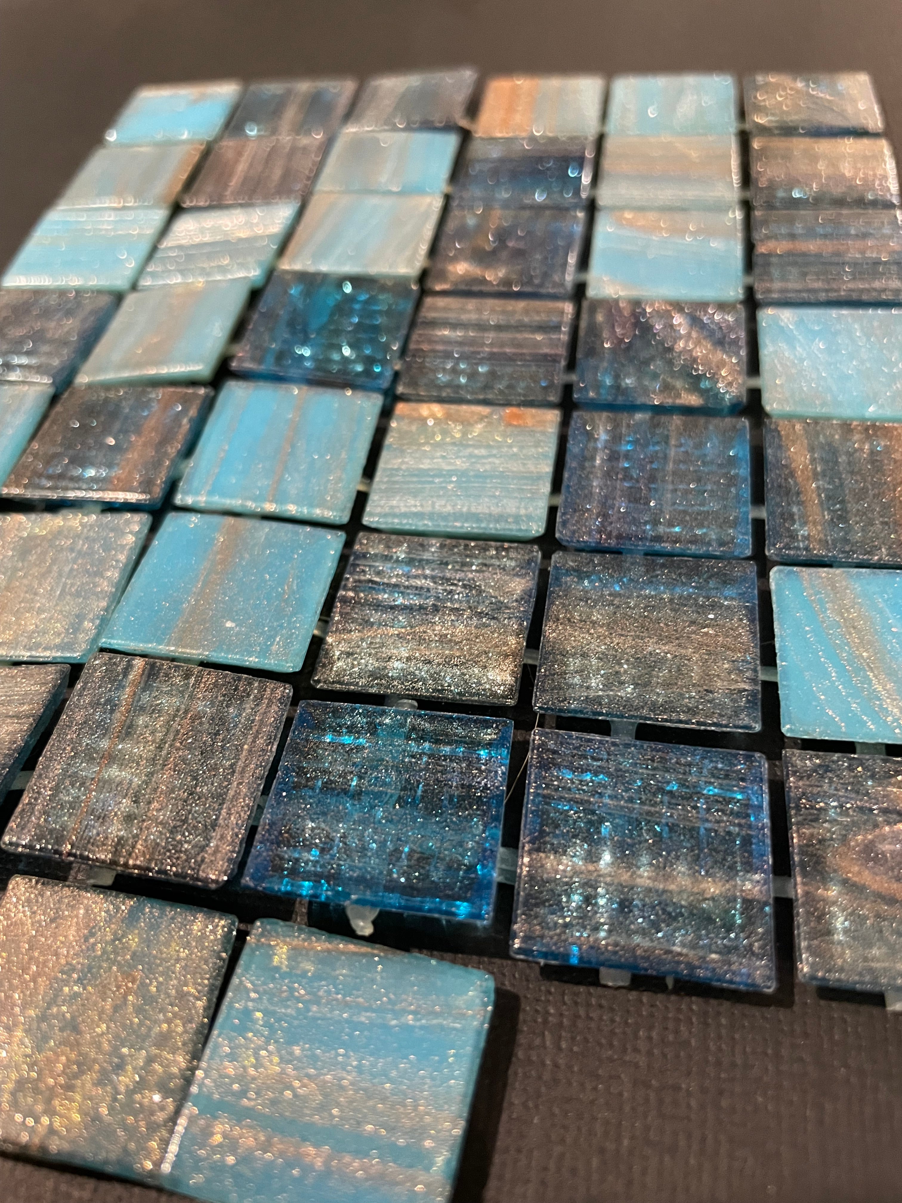 20mm Gold Streak Tiles - Blue Lagoon
