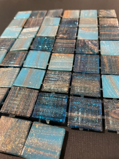 20mm Gold Streak Tiles - Blue Lagoon