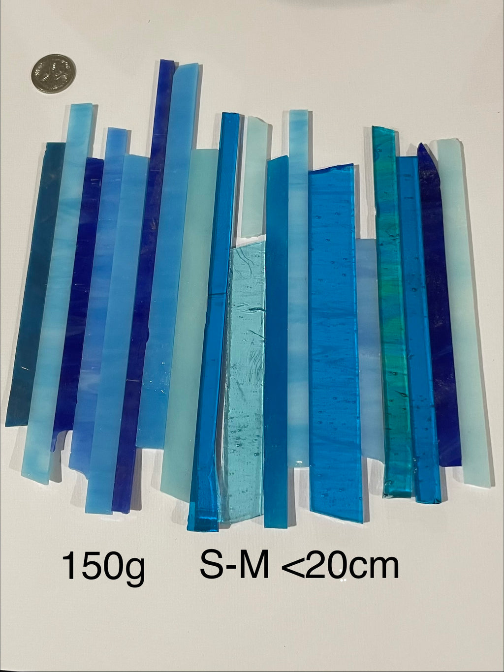 Stained Glass Strips - Blue Mix Sml