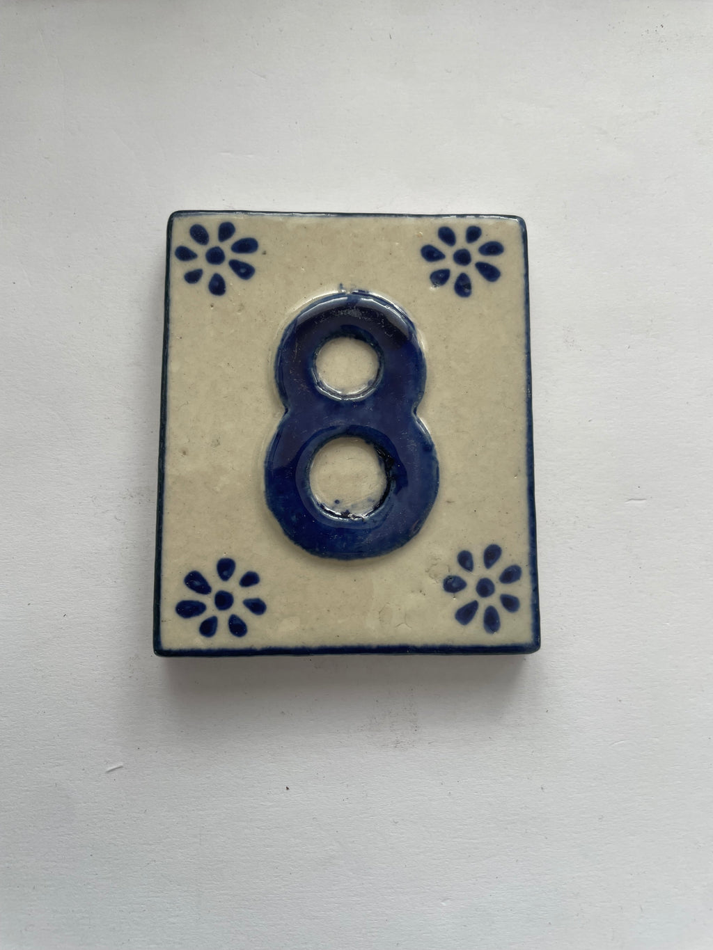 Hand Painted Number Tile - 8