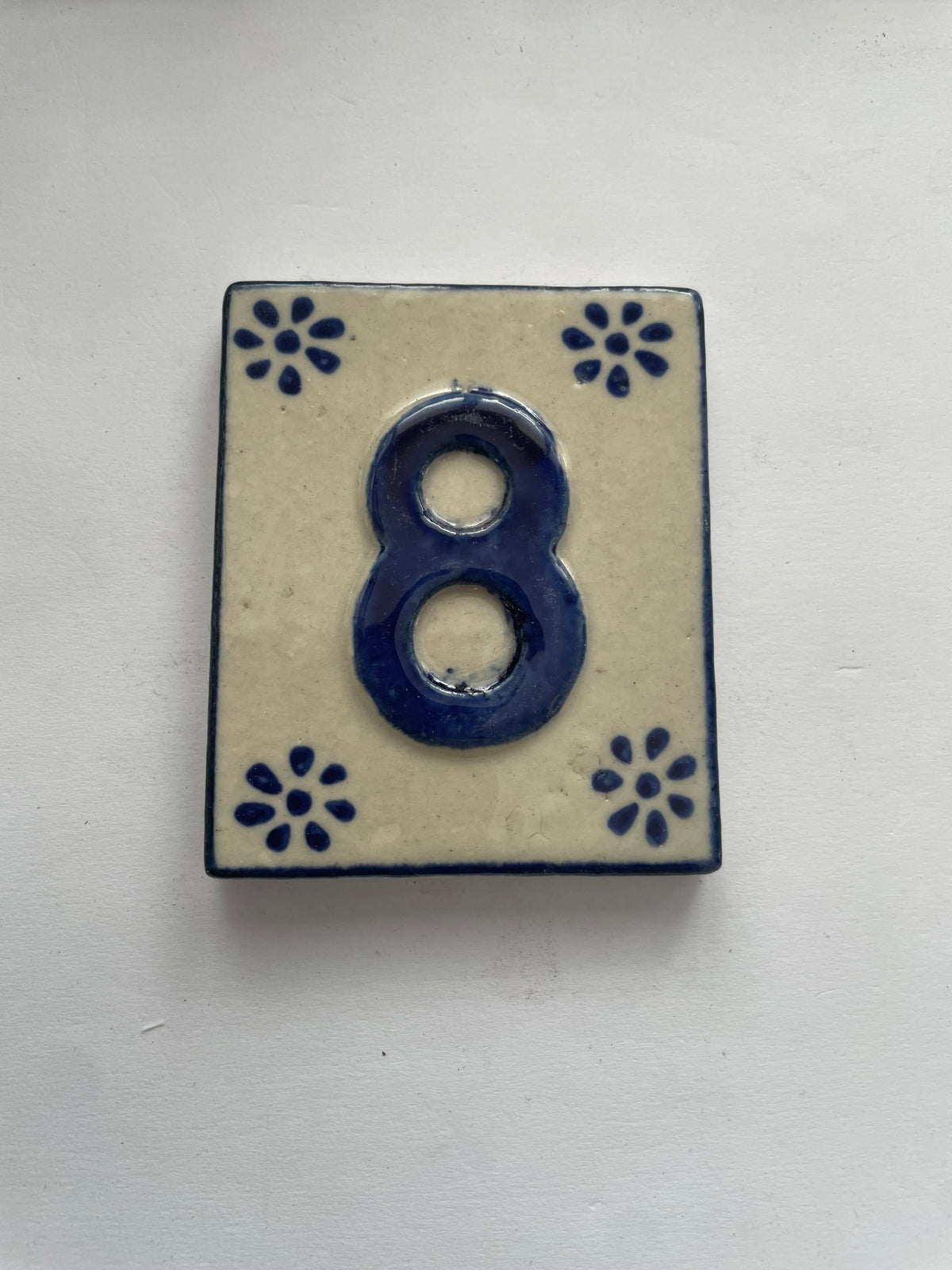 Hand Painted Number Tile - 8