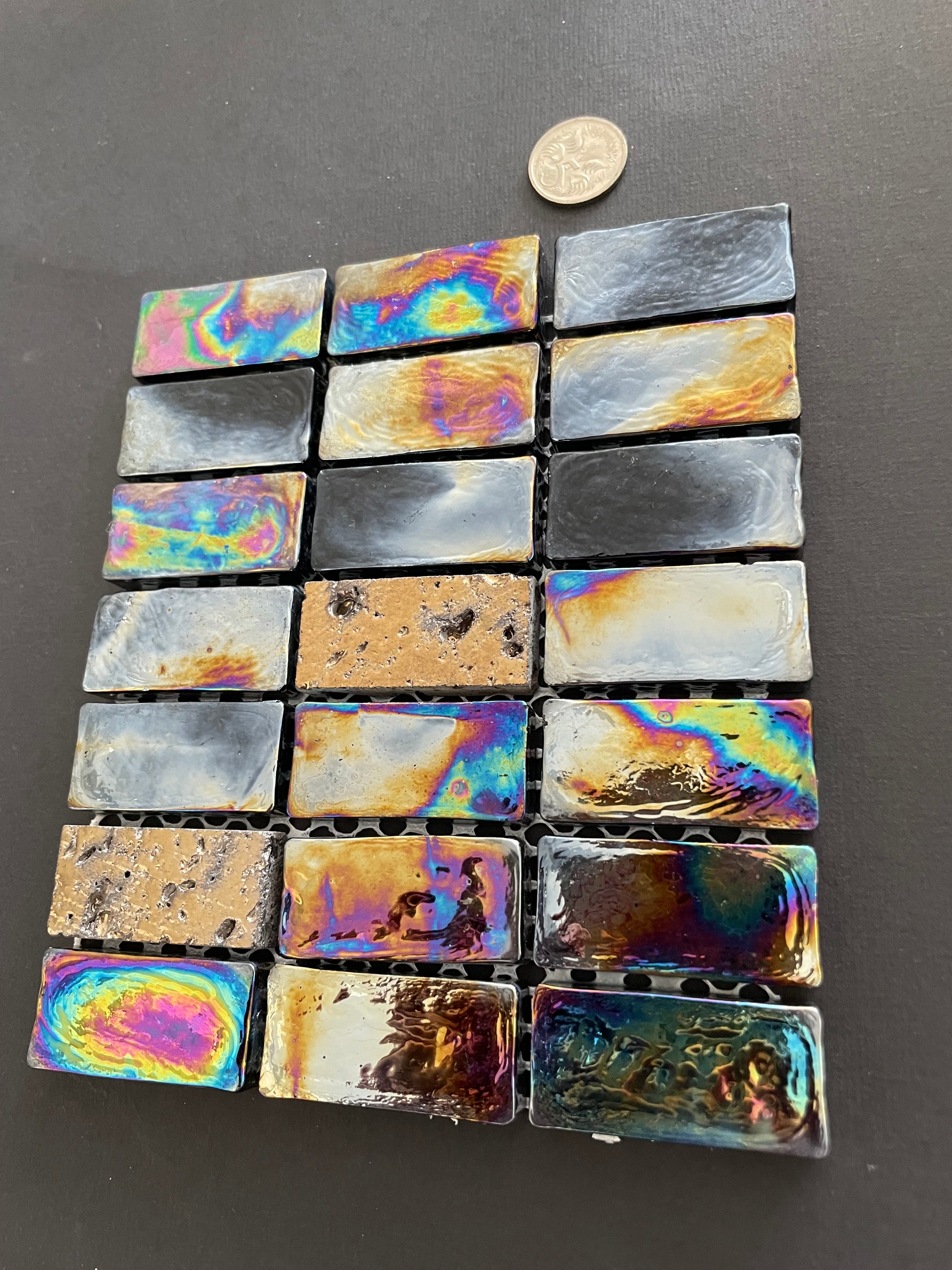 Glass Rectangles - Black Opal