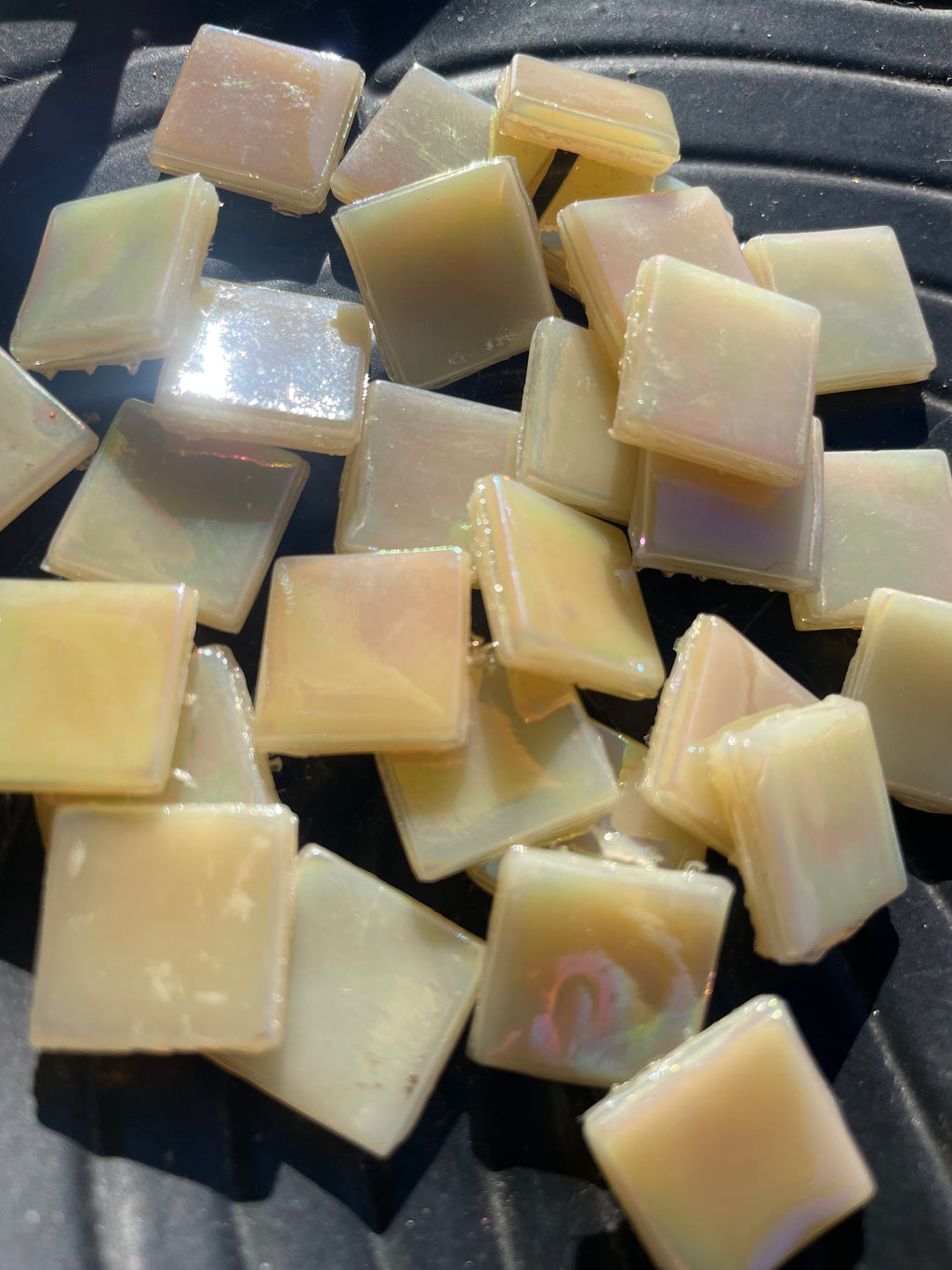 15mm Glass tiles - Peanut Brittle